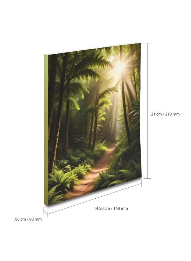 FIS® Soft Cover Notebook, A5 Size(148x210mm), 96 Sheets, Single Line Ruling, White Paper, Packet of 5 Pieces, Green Forest Cover Design 3-FSNBSCA596D3 - Image 3